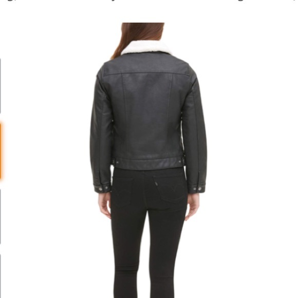 Levi's Women's Sherpa Faux Leather Trucker Jacket🎀 - Picture 3 of 9